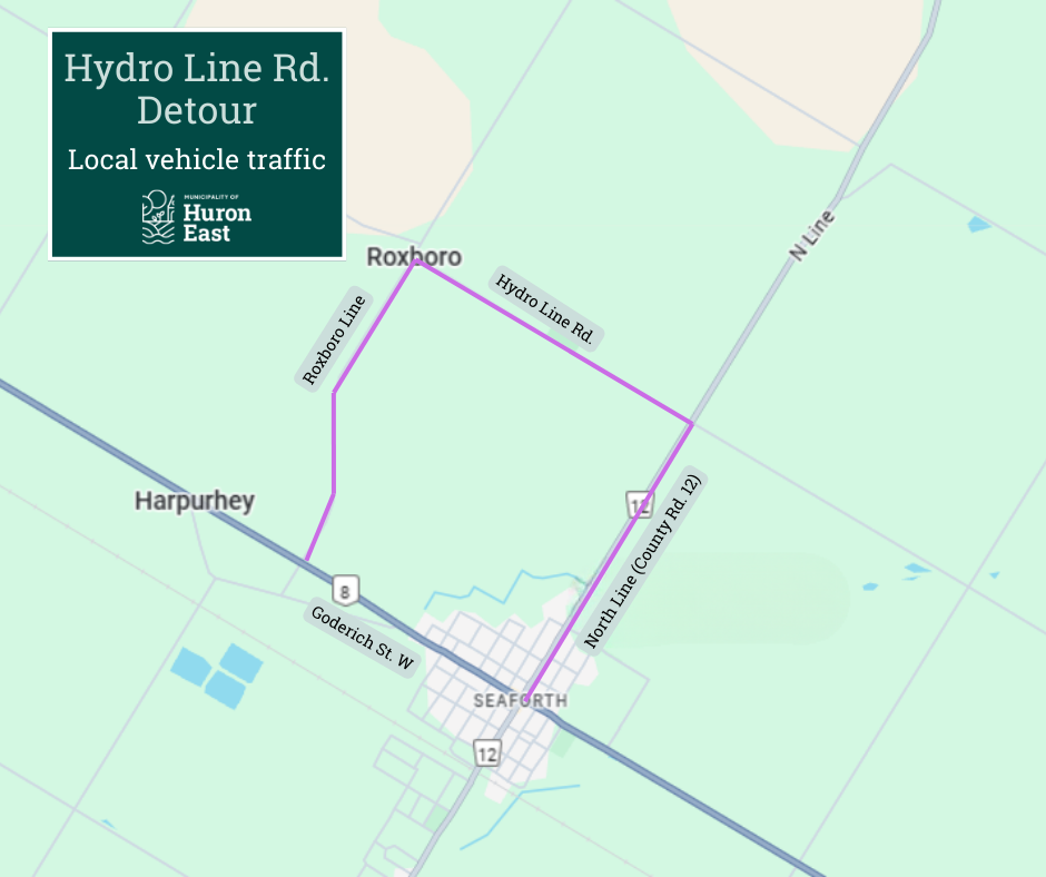 Map of the Hydro Line detour